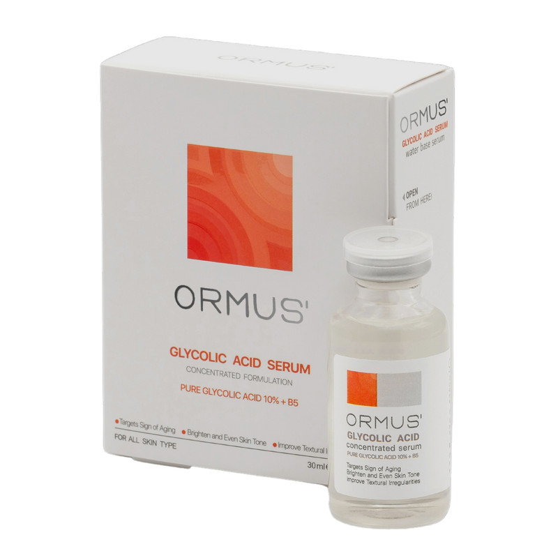 سرم پوست اورموس مدل گلایکولیک اسید 10درصد و ب5 حجم 30 میلی لیتر